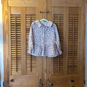 Cat & Jack Floral Blouse - Cream and Red